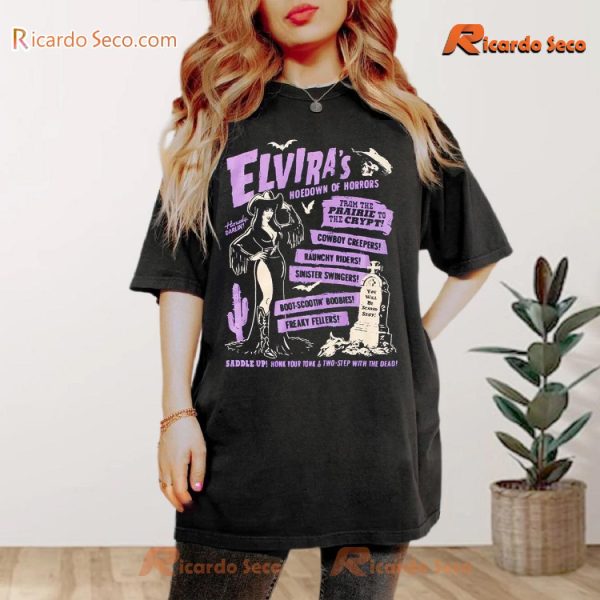 Elvira's Hoedown Of Horrors Saddle Up Honk Your Tonk & Two-step With The Dead Gift For Movie Fan, Classic Men Shirt