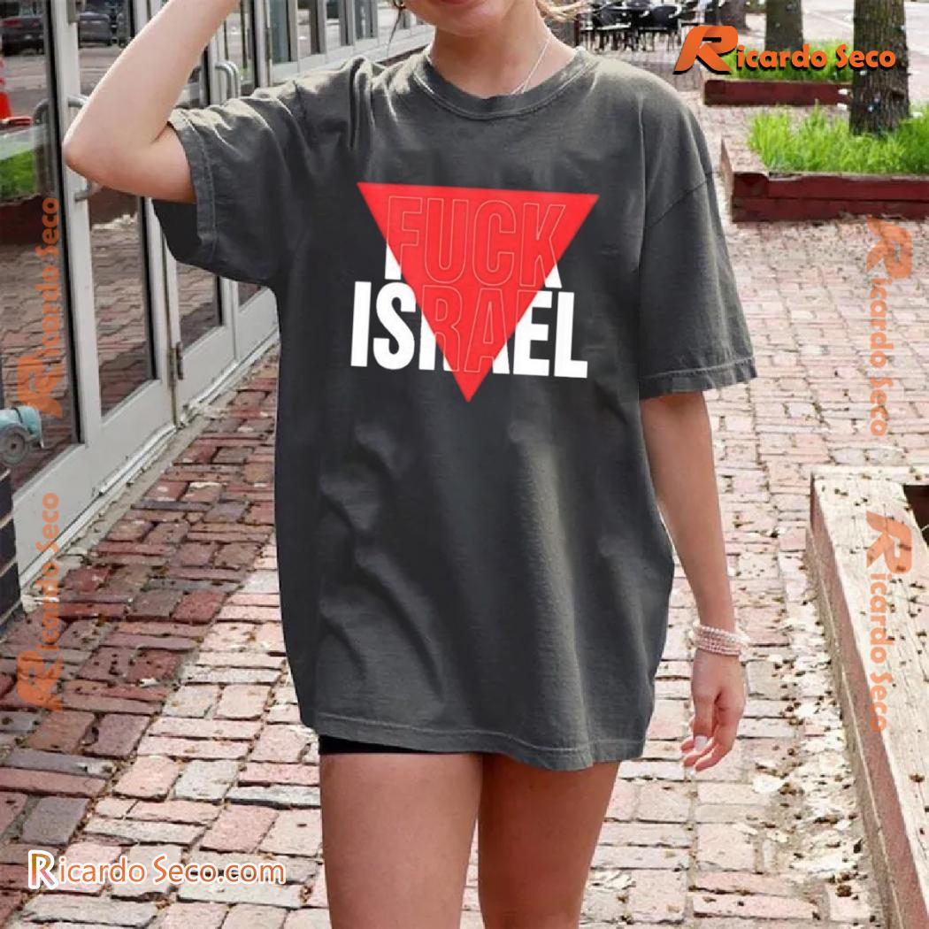 Fck Israel Red Triangle Logo Graphic Unisex T-shirt, Classic Men Shirt b