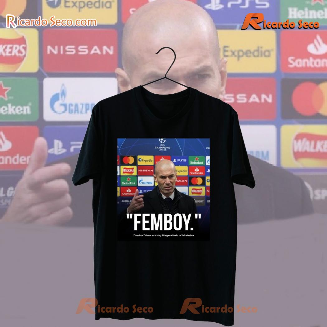 Femboy Zinedine Zidane Watching Odegaard Train In Valdebebas Funny Graphic Unisex T-shirt, Classic Men Shirt Femboy Zinedine Zidane Watching Odegaard Train In Valdebebas Funny Graphic Unisex T-shirt, Classic Men Shirt