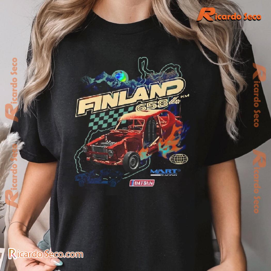 Finland 6584 Km Graphic Unisex T-shirt, Racing Shirt, Classic Men Shirt a Finland 6584 Km Graphic Unisex T-shirt, Racing Shirt, Classic Men Shirt a