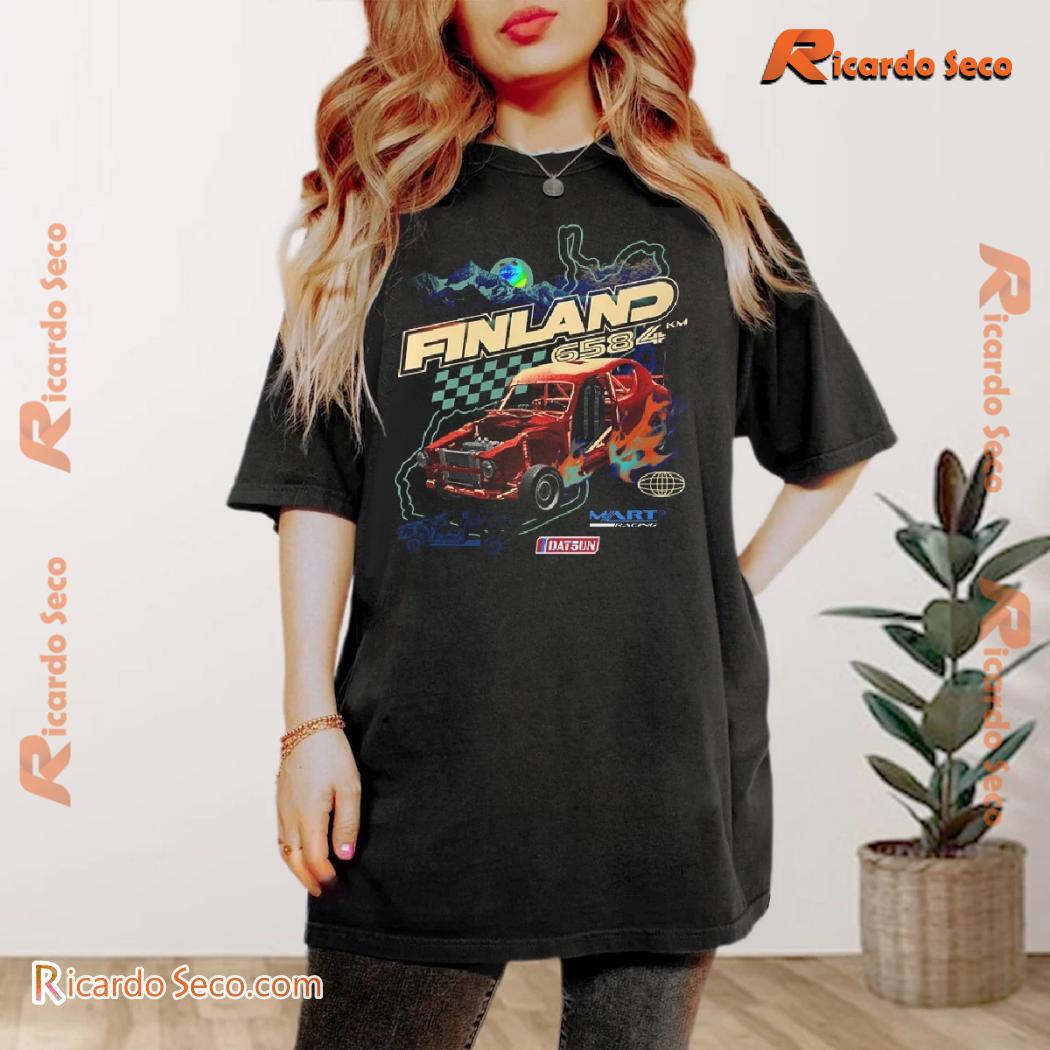 Finland 6584 Km Graphic Unisex T-shirt, Racing Shirt