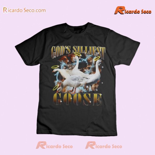 God's Silliest Goose Funny Vintage 90s Graphic Unisex T-shirt, Classic Men Shirt