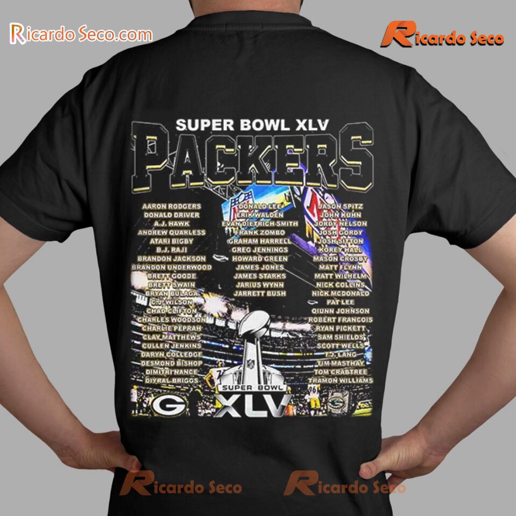 Green Bay Packers World Champion 2010 Super Bowl XLV Graphic Unisex T-shirt, Classic Men Shirt b