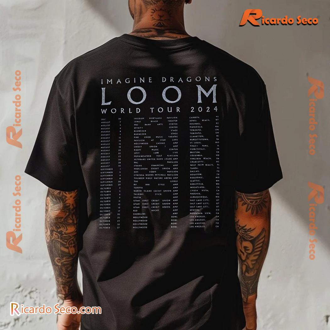 IMAGINE DRAGONS Tシャツ Imagine Dragons Official 'LOOM WORLD TOUR 2024' Date Shirt