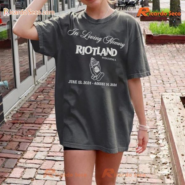 In Loving Memory Riot Land Bridgeview, Il June 12, 2024 - August 14, 2024 Graphic Unisex Shirt, Classic Men Shirt b