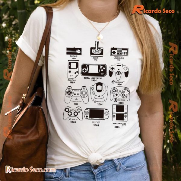 Joystick Evolution Handheld Game Console Graphic Unisex Tee, Shirt For Gamer, Classic Men Shirt