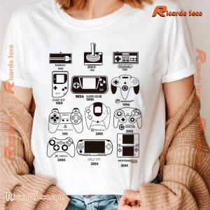 Joystick Evolution Handheld Game Console Graphic Unisex Tee, Shirt For Gamer, Classic Men Shirt a