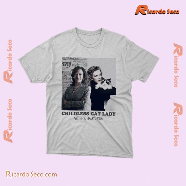 Kamala Harris X Taylor Swift Childless Cat Lady 2024, Graphic Unisex T-shirt, Classic Men Shirt