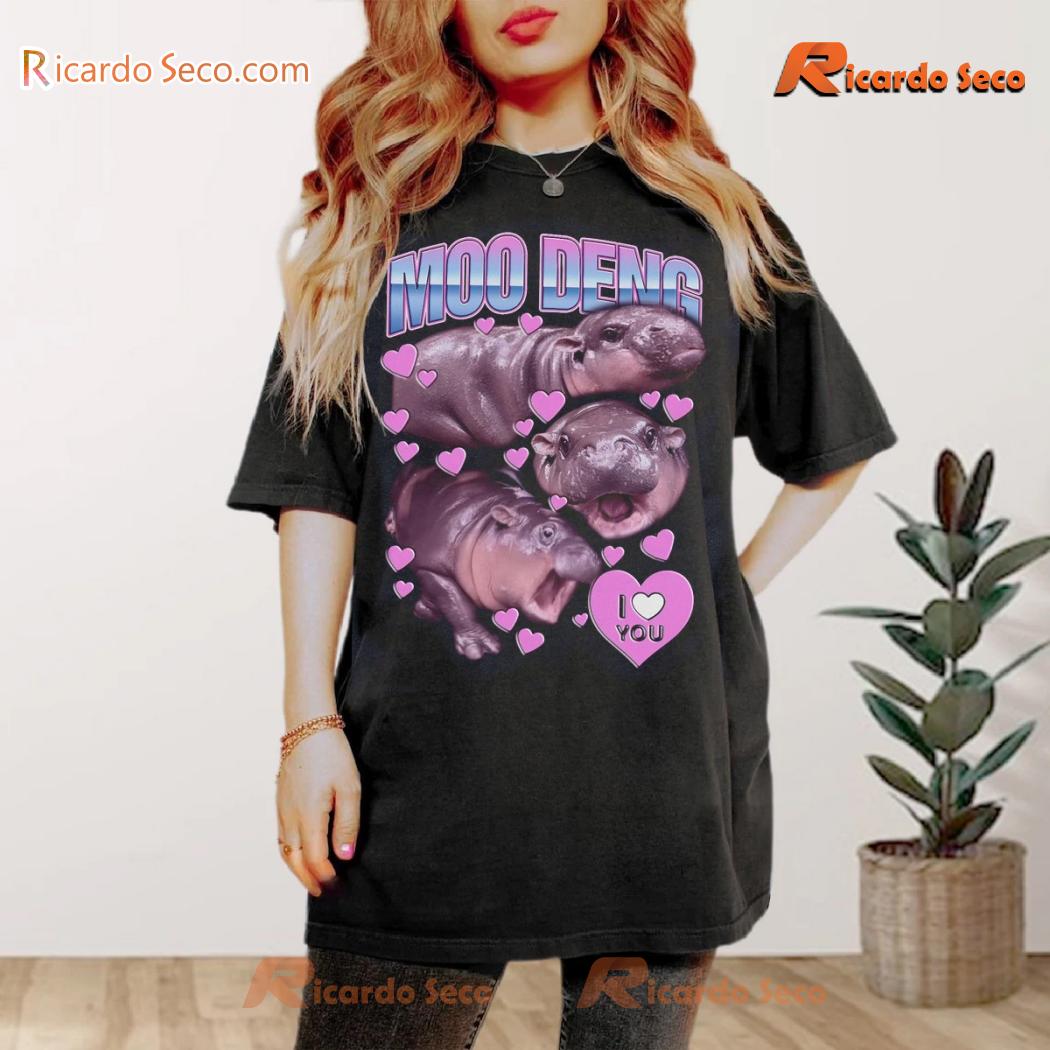 Moo Deng I Love You Cute Baby Hippo Graphic Unisex T-shirt, Classic Men Shirt a Moo Deng I Love You Cute Baby Hippo Graphic Unisex T-shirt, Classic Men Shirt a