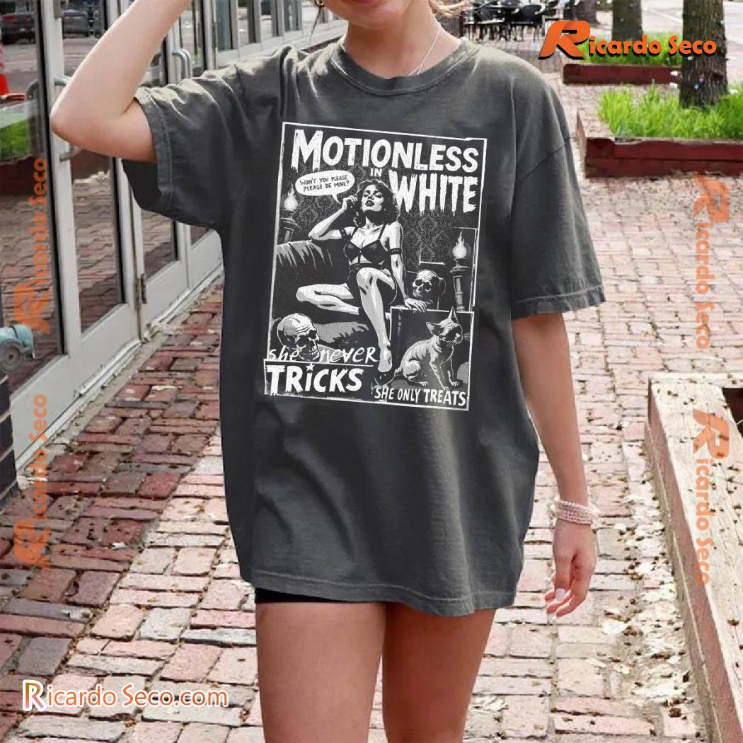 Motionless In White Reincarnate She Never Tricks She Only Treats Graphic Unisex T-shirt, Classic Men Shirt