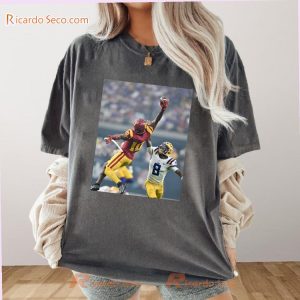 NCAA Usc Trojans And Lsu Woody Marks' Td Run With 8 Seconds Left Gives No. 23 Graphic Unisex T-shirt Classic Men Shirt a