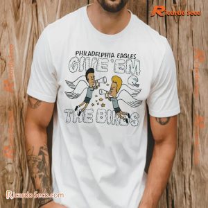 NFL Beavis And Butthead X Philadelphia Eagles Give Em The Birds Gift For Fan Graphic Unsex Tee, Classic Men Shirt a