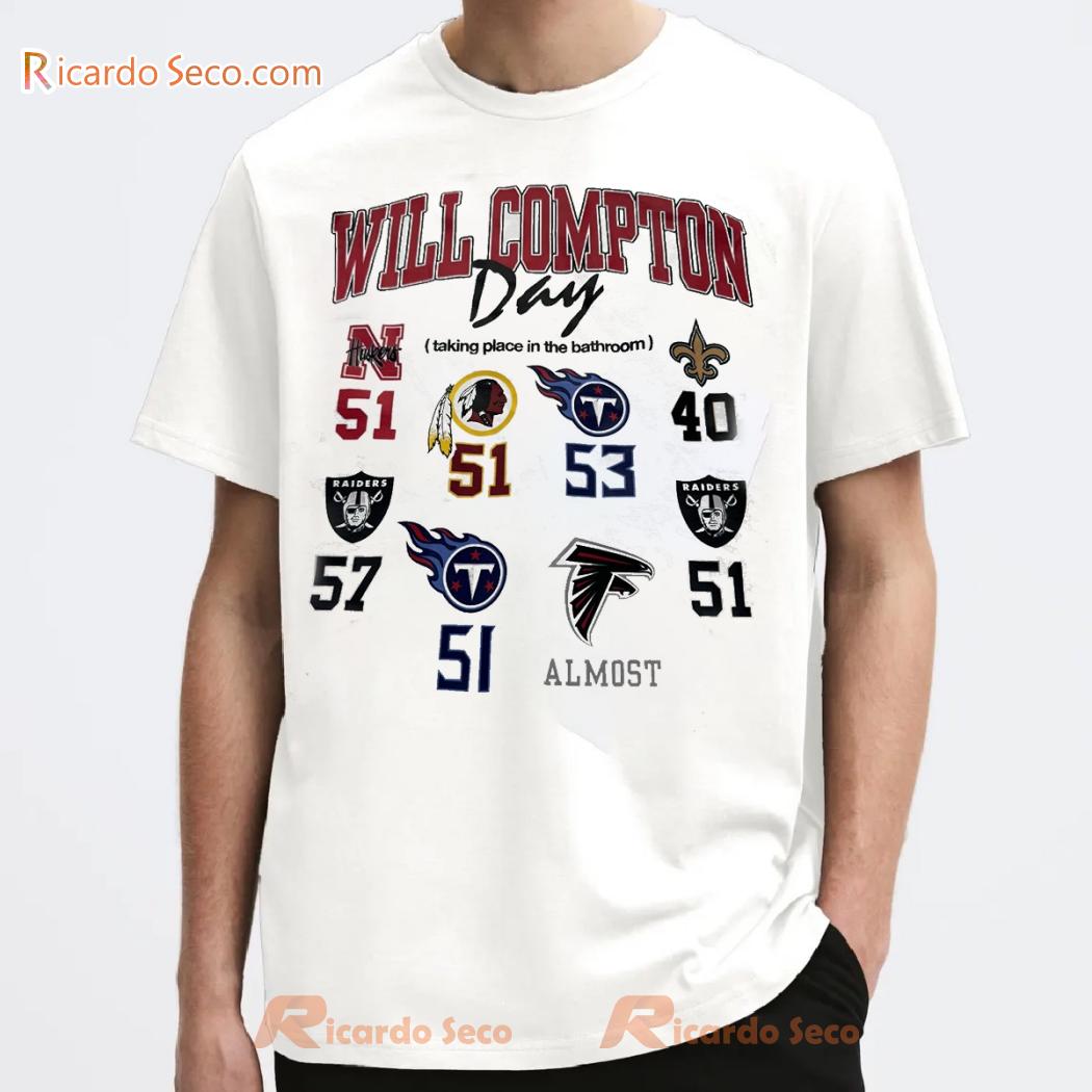 NFL Will Compton Taking Place In The Bathroom Almost Graphic Unisex T-shirt, Classic Men Shirt NFL Will Compton Taking Place In The Bathroom Almost Graphic Unisex T-shirt, Classic Men Shirt