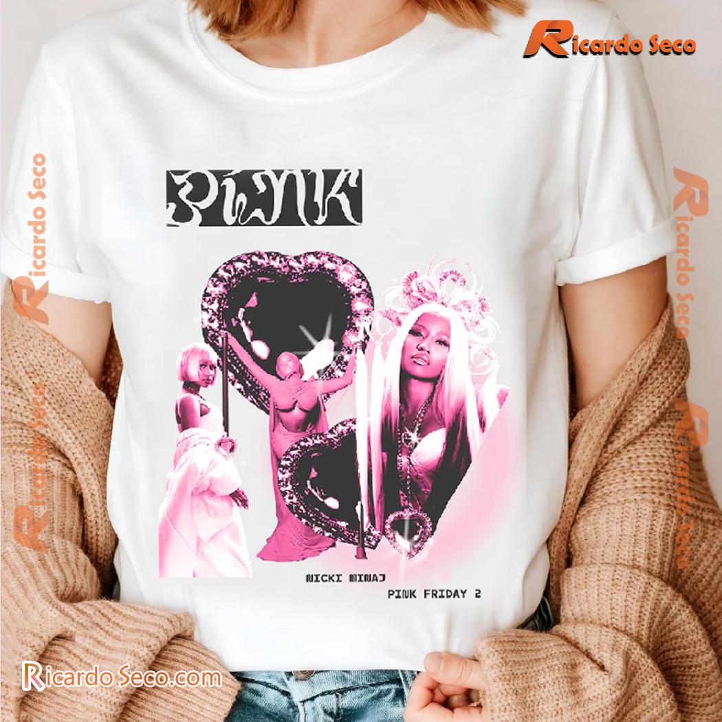 Nicki Minaj Store Pink Friday 2 Heart Collage Graphic Unisex T-shirt, Classic Men Shirt Nicki Minaj Store Pink Friday 2 Heart Collage Graphic Unisex T-shirt, Classic Men Shirt