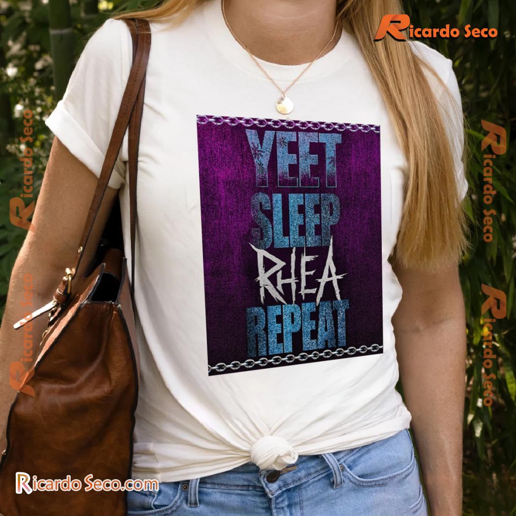 Rhea Wearing Eat Sleep Yeet Repeat Graphic Unisex T-shirt, Classic Men Shirt b Rhea Wearing Eat Sleep Yeet Repeat Graphic Unisex T-shirt, Classic Men Shirt b