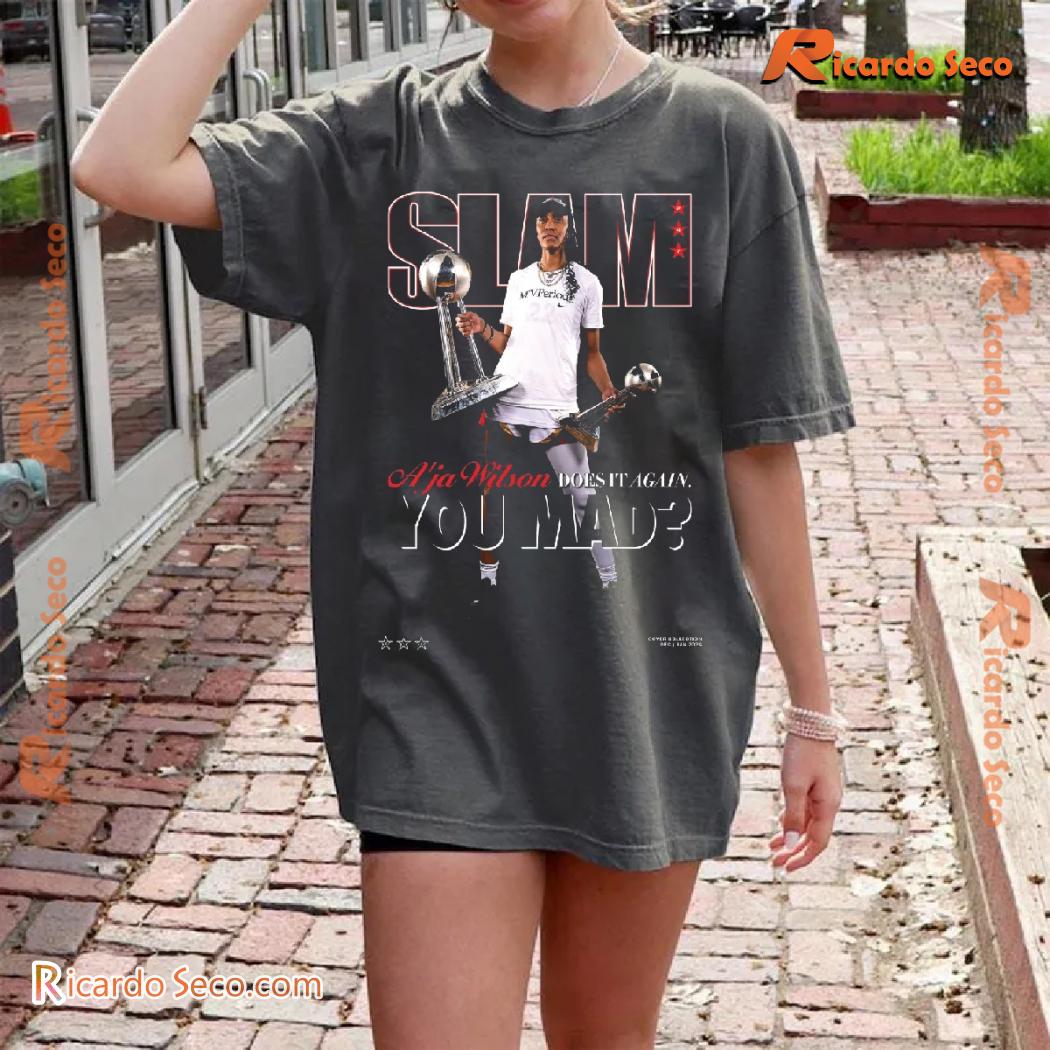 Slam A'ja Wilson Does It Again You Mad Gift For Fan Graphic Tee, Classic Men Shirt a
