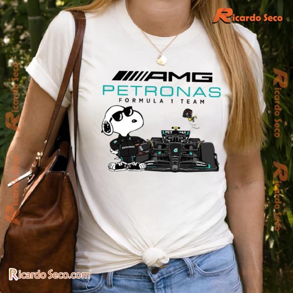 Snoopy Dog X F1 Racing Mercedes Amg Petronas Formula 1 Team Gift For Fan Unisex Tee, Classic Men Shirt