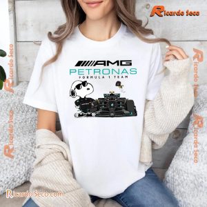 Snoopy Dog X F1 Racing Mercedes Amg Petronas Formula 1 Team Gift For Fan Unisex Tee, Classic Men Shirt a