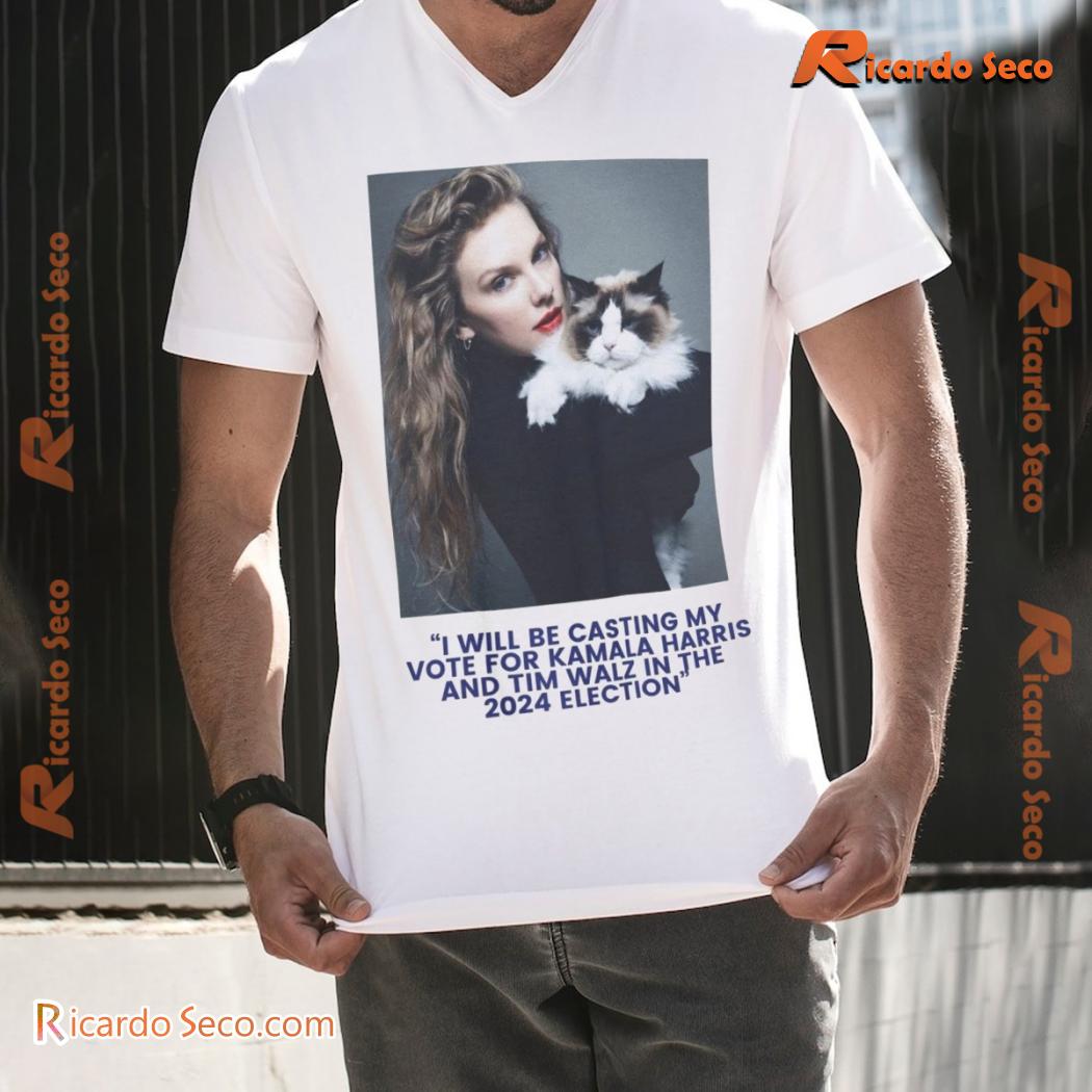 Swifties I Will Be Casting My Vote For Kamala Harris And Tim Walz In The 2024 Election Graphic Unisex T-shirt, Classic Men Shirt a Swifties I Will Be Casting My Vote For Kamala Harris And Tim Walz In The 2024 Election Graphic Unisex T-shirt, Classic Men Shirt a