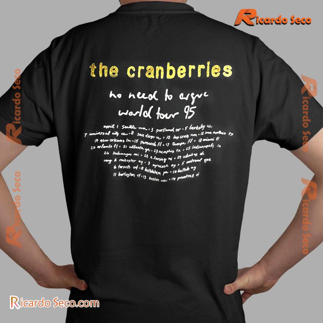 The Cranberries No Need To Argue Tour Vintage 1995, Gift For Music Fan Graphic Tee, Classic Men Shirt c