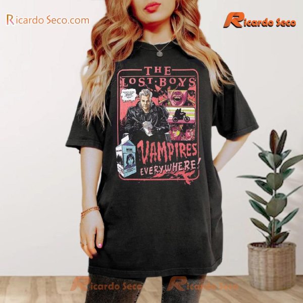 The Lost Boys Vampires Everywhere! Comic Book Art Printed Unisex T-shirt, Classic Men Shirt