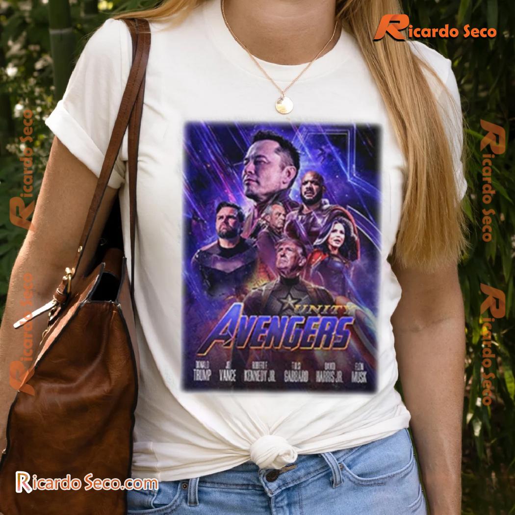 Unity Avengers Donald Trump Captain America JD Vance Robert F. Kennedy Jr. Tulsi Gabbard Elon Musk graphic unisex t-shirt, classic men shirt Unity Avengers Donald Trump Captain America JD Vance Robert F. Kennedy Jr. Tulsi Gabbard Elon Musk graphic unisex t-shirt, classic men shirt