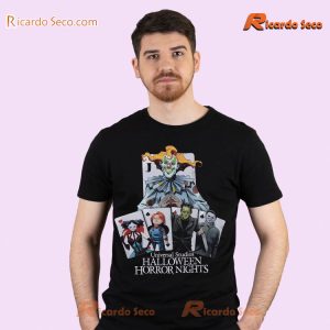 Universal Studios Halloween Horror Nights Playing Card Characters Graphic Unisex Tee, Classic Men Shirt