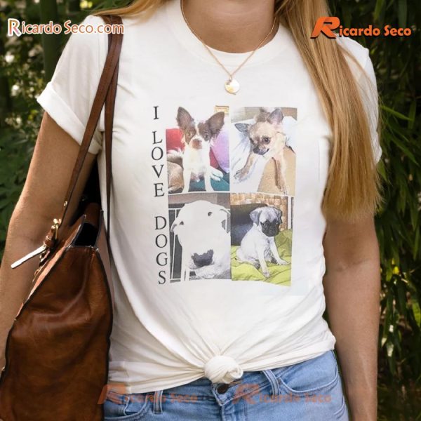 Woof Woof I Love Dogs Funny Graphic Unisex T-shirt, Classic Men Shirt