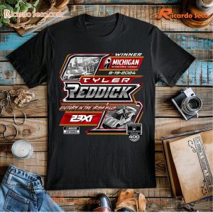 23xi Racing Black Tyler Reddick 2024 Firekeepers Casino 400 Race Winner Graphic Unisex T-shirt, Hoodie, Long Sleeve-a U207rco