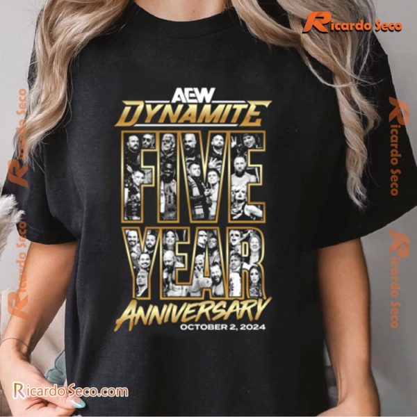 AEW Dynamite Five Year Anniversary October 2, 2024 Graphic Unisex T-shirt, Classic Men Shirt a