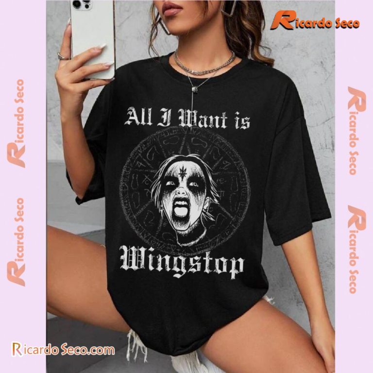 All I Want Is Wingstop Horror Graphic Classic Men Shirt-b atpIO1E