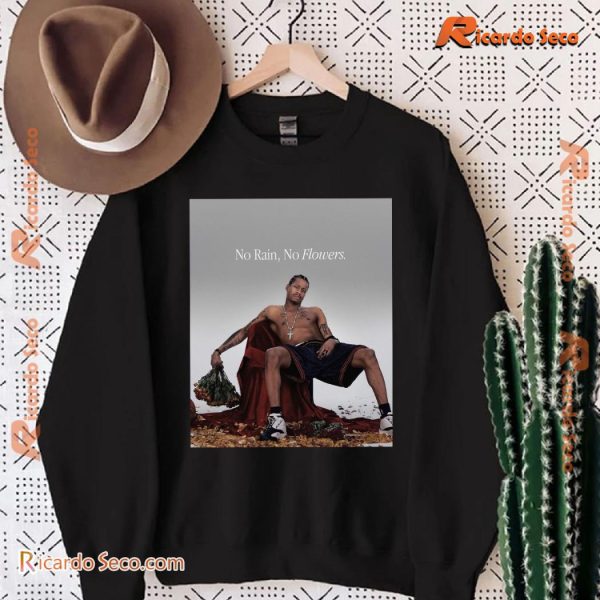 Allen Iverson No Rain, No Flowers Picture Graphic Unisex T-shirt, Classic Men Shirt-b XfnB09a