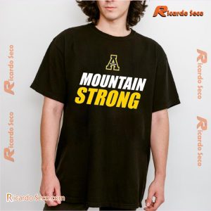 App State Mountaineers Mountain Strong Printed Unisex Tee, Classic Ladies Shirt, V-neck Ladies a