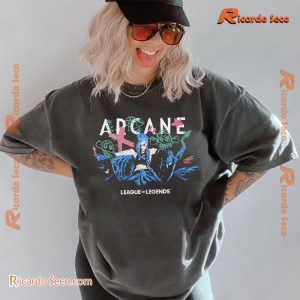 Arcane League Of Legends Ut Jinx Graphic Unisex T-shirt, V-neck Ladies a