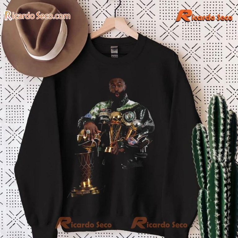 Boston Celtics 2024 World Champions Jaylen Brown And His Cup Gift For Fan Graphic Unisex Sweatshirt, Classic Men Shirt-b 4U5mudS