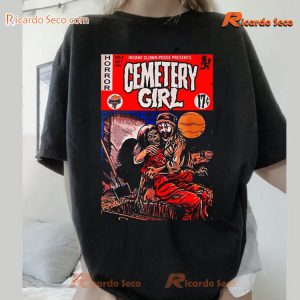 Cemetery Girl Horror Vintage Graphic Classic Men Shirt-b qU2fnF1