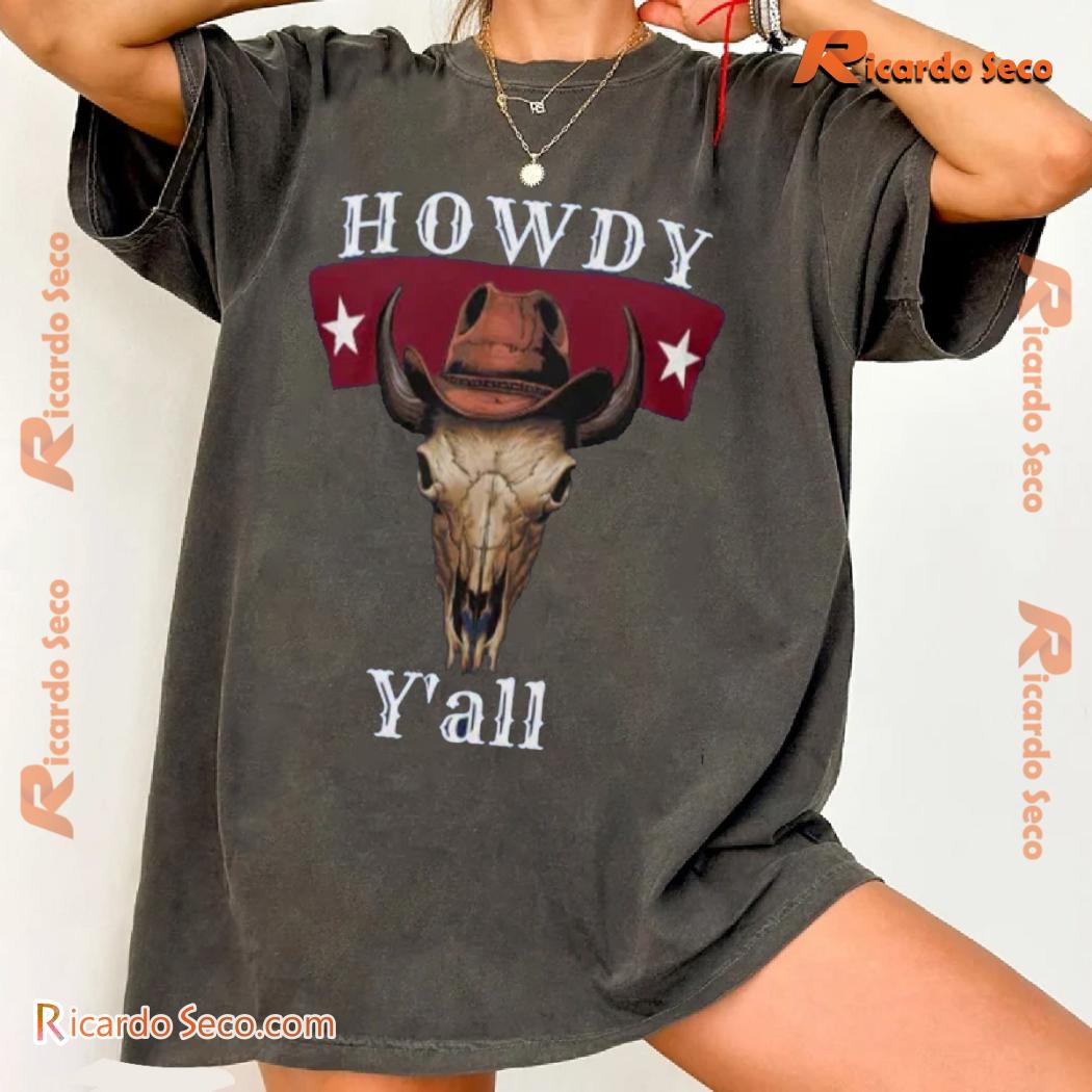 Cow Bull Skull Howdy Cowboy Cowgirl Western Country Music Graphic Unisex T-shirt, Classic Men Shirt b Cow Bull Skull Howdy Cowboy Cowgirl Western Country Music Graphic Unisex T-shirt, Classic Men Shirt b