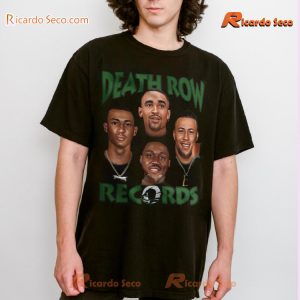 Death Row Records Aj Brown X Jalen Hurts X Devonta Smith X Saquon Barkley Graphic Classic Men Shirt-b gVJmlNx