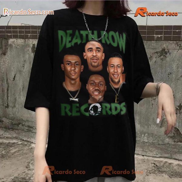 Death Row Records Aj Brown X Jalen Hurts X Devonta Smith X Saquon Barkley Graphic Classic Men Shirt rfdBeSu