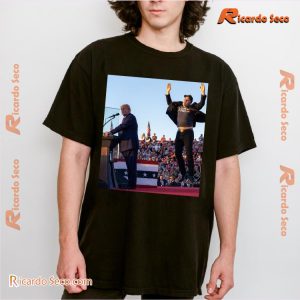 Donald Trump And Elon Musk At A Trump Rally Graphic Unisex Shirt, Classic Women Shirt a