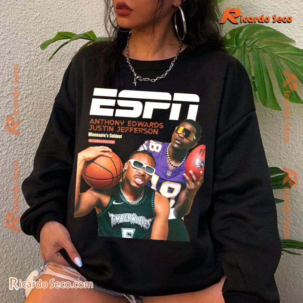 ESPN Anthony Edwards And Justin Jefferson Are Minnesota's Coldest Graphic Classic Men Shirt ESPN Anthony Edwards And Justin Jefferson Are Minnesota's Coldest Graphic Classic Men Shirt Vm9B1PW