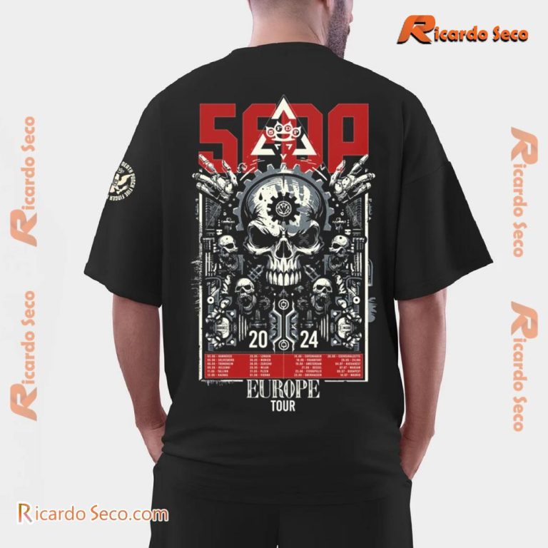 Five Finger Death Punch Europe Tour Gearhead 2024 Classic Men Shirt-a qmNY0lS