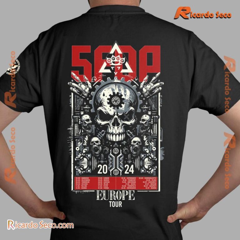 Five Finger Death Punch Europe Tour Gearhead 2024 Classic Men Shirt-c 1Yj04lW