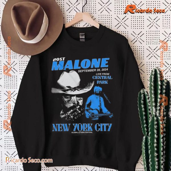 Global Citizen Festival Central Park 2024 Post Malone Gift For Fan Classic Men Shirt Z5FUEHq