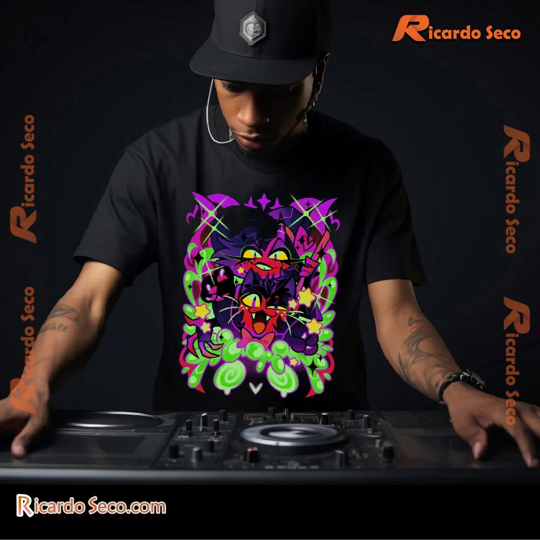 Hazbin Hotel Moxxie + Millie Halloween 2024 Graphic Unisex Shirt, Classic Men Shirt, V-neck Ladies b Hazbin Hotel Moxxie + Millie Halloween 2024 Graphic Unisex Shirt, Classic Men Shirt, V-neck Ladies b