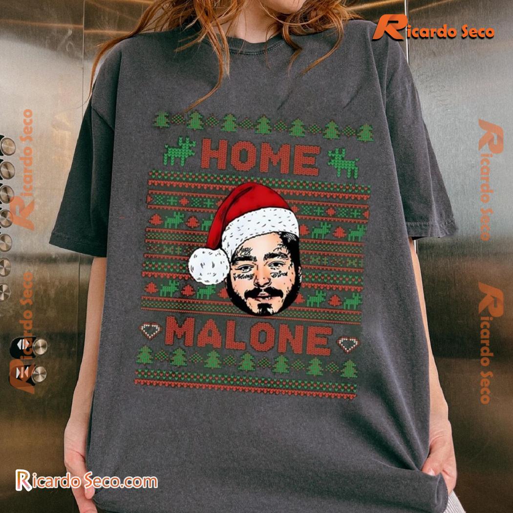 Home Malone Christmas Ugly Graphic Unisex T-shirt, Classic Men Shirt a Home Malone Christmas Ugly Graphic Unisex T-shirt, Classic Men Shirt a