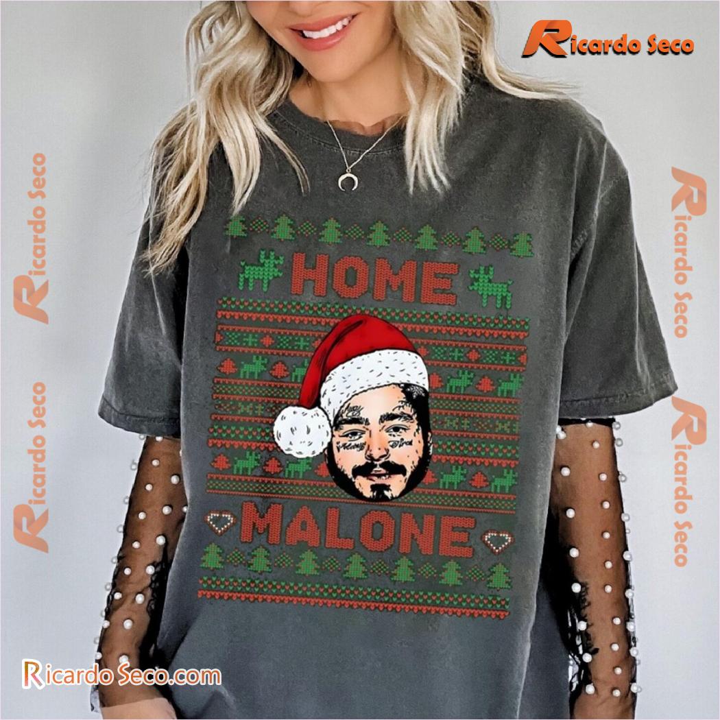 Home Malone Christmas Ugly Graphic Unisex T-shirt, Classic Men Shirt b Home Malone Christmas Ugly Graphic Unisex T-shirt, Classic Men Shirt b