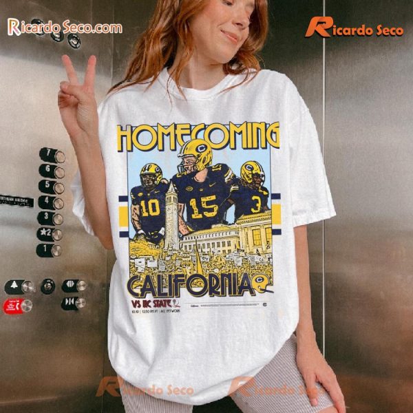 Homecoming California Vs North Carolina State Football Poster Graphic Unisex T-shirt, Classic Men Shirt hQBRAC7