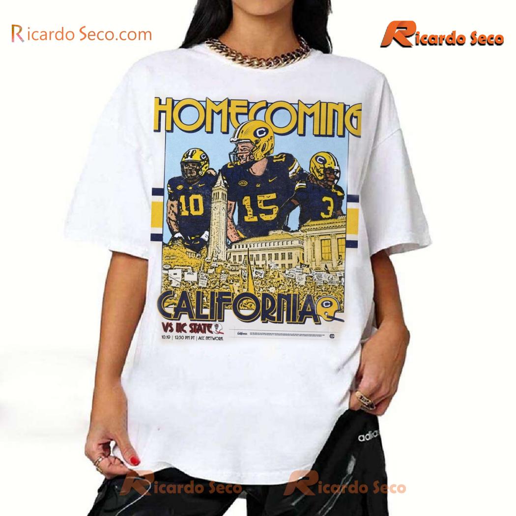 Homecoming California Vs North Carolina State Football Poster Graphic Unisex T-shirt, Classic Men Shirt-b Homecoming California Vs North Carolina State Football Poster Graphic Unisex T-shirt, Classic Men Shirt-b uKHICgo