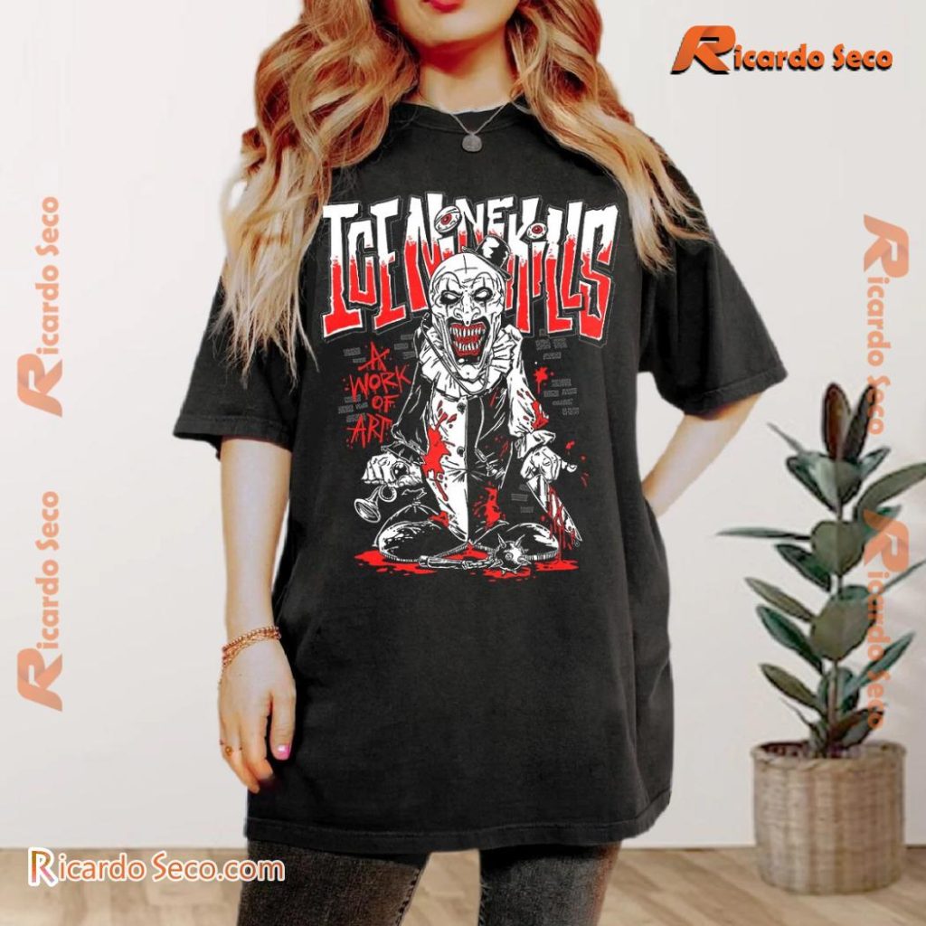 Ice Nine Kills X Terrifier 3 C-Art-oon Printed Unisex Tee, Classic Ice Nine Kills X Terrifier 3 C-Art-oon Printed Unisex Tee, Classic